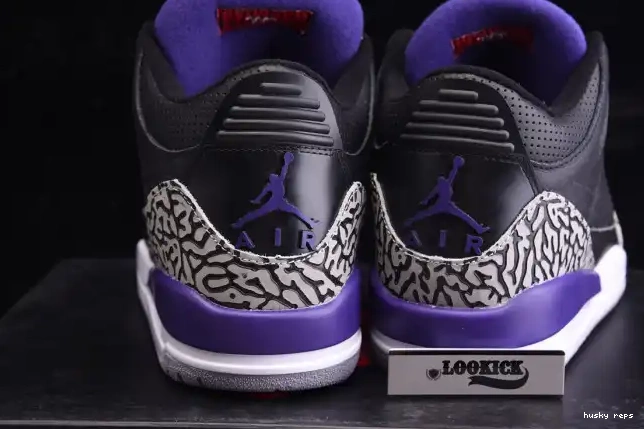 Rep Husky Jordan Court Retro Purple 3 Air Black CT8532-050 0412